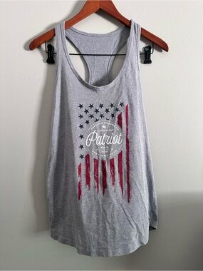 Howitzer Gray Racerback Tank Top with Patriotic Graphic - Gray/Red Size L